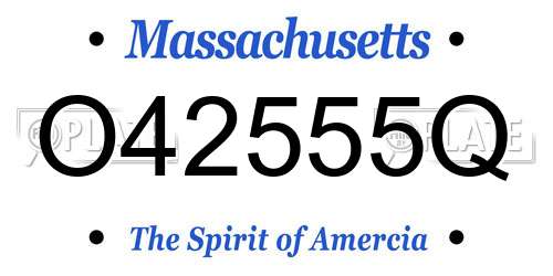 O42555Q Massachusetts License Plate
