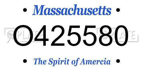 O425580 Massachusetts License Plate