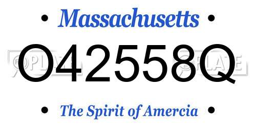O42558Q Massachusetts License Plate