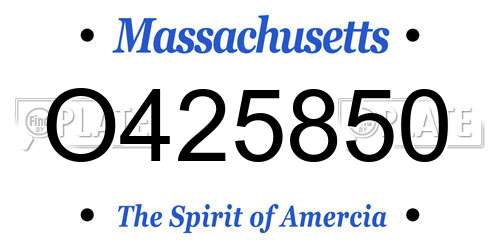 O425850 Massachusetts License Plate