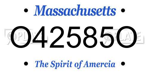 O42585O Massachusetts License Plate