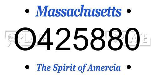 O425880 Massachusetts License Plate