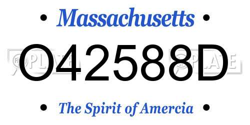 O42588D Massachusetts License Plate