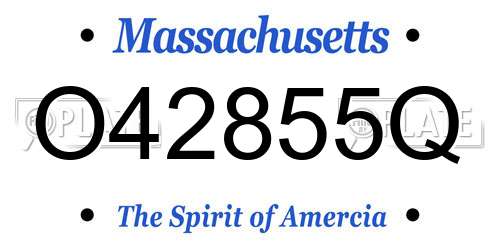 O42855Q Massachusetts License Plate