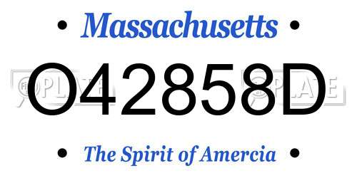 O42858D Massachusetts License Plate