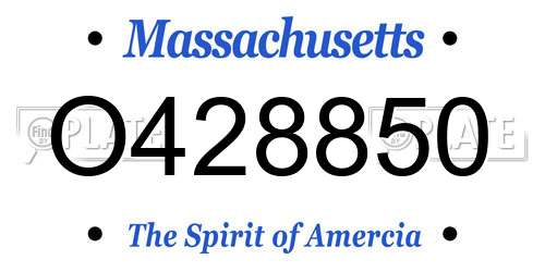 O428850 Massachusetts License Plate