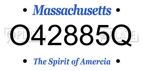 O42885Q Massachusetts License Plate