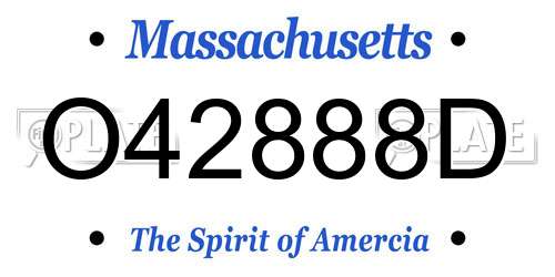 O42888D Massachusetts License Plate