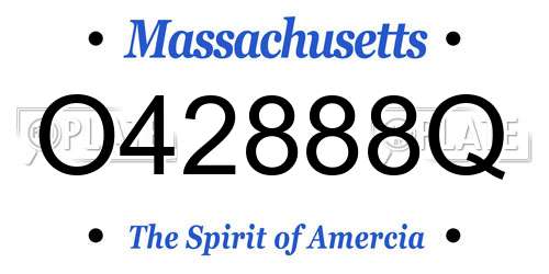 O42888Q Massachusetts License Plate