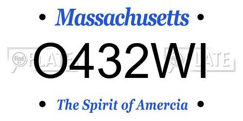 O432WI Massachusetts License Plate