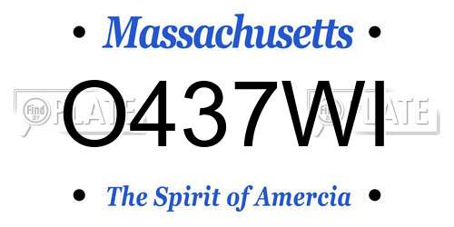 O437WI Massachusetts License Plate