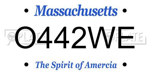 O442WE Massachusetts License Plate