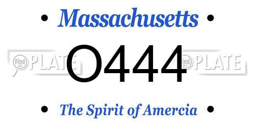 O444 Massachusetts License Plate