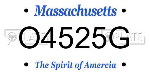 O4525G Massachusetts License Plate
