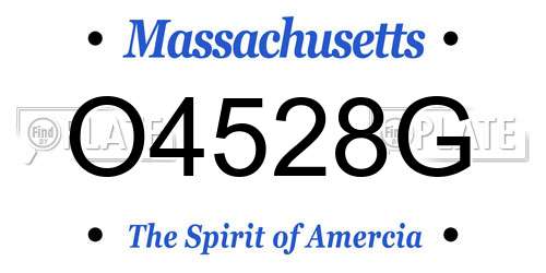O4528G Massachusetts License Plate
