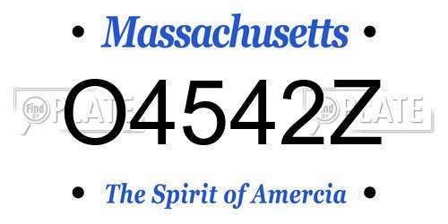 O4542Z Massachusetts License Plate