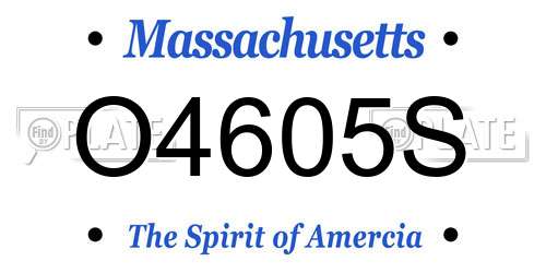 O4605S Massachusetts License Plate