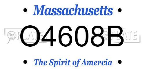 O4608B Massachusetts License Plate