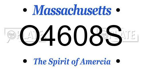O4608S Massachusetts License Plate