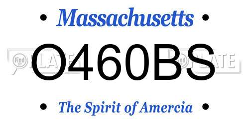 O460BS Massachusetts License Plate