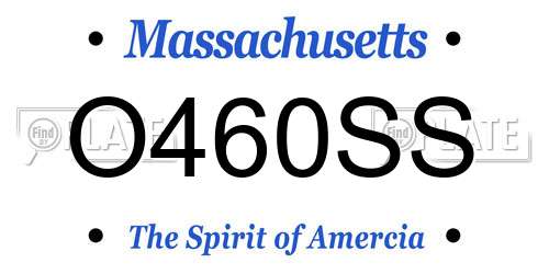 O460SS Massachusetts License Plate