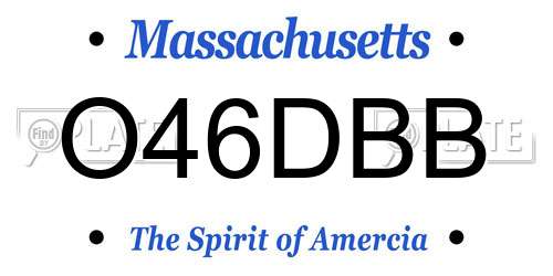 O46DBB Massachusetts License Plate