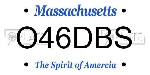 O46DBS Massachusetts License Plate