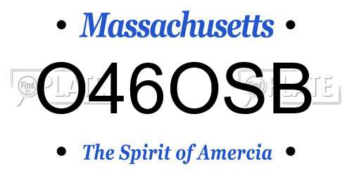 O46OSB Massachusetts License Plate