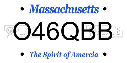 O46QBB Massachusetts License Plate