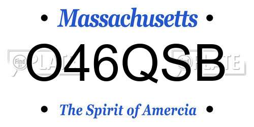O46QSB Massachusetts License Plate