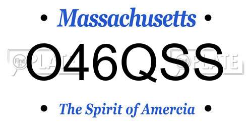 O46QSS Massachusetts License Plate