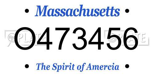 O473456 Massachusetts License Plate
