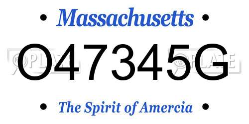 O47345G Massachusetts License Plate