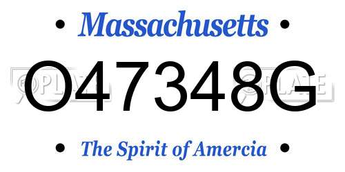 O47348G Massachusetts License Plate