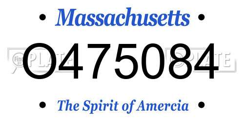 O475084 Massachusetts License Plate