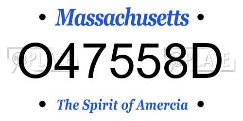 O47558D Massachusetts License Plate