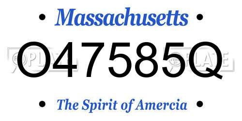 O47585Q Massachusetts License Plate