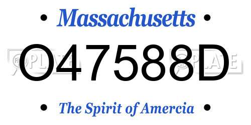 O47588D Massachusetts License Plate