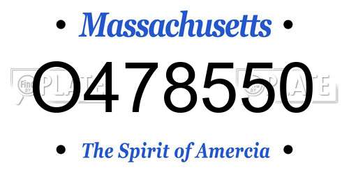 O478550 Massachusetts License Plate