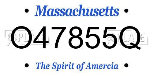 O47855Q Massachusetts License Plate