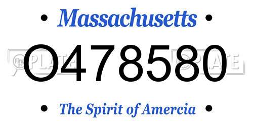 O478580 Massachusetts License Plate