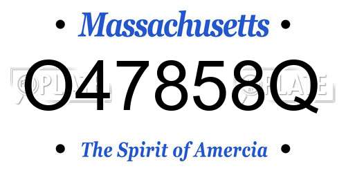 O47858Q Massachusetts License Plate