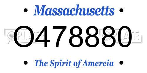 O478880 Massachusetts License Plate