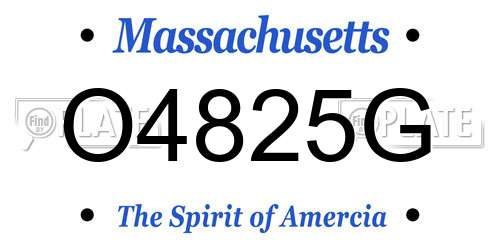 O4825G Massachusetts License Plate