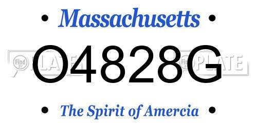 O4828G Massachusetts License Plate