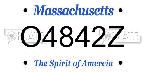 O4842Z Massachusetts License Plate
