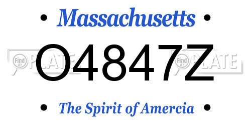 O4847Z Massachusetts License Plate