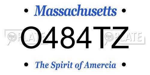 O484TZ Massachusetts License Plate