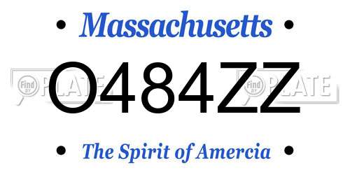 O484ZZ Massachusetts License Plate