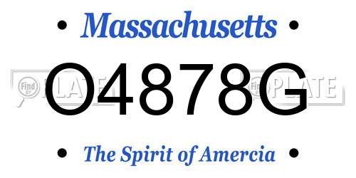 O4878G Massachusetts License Plate